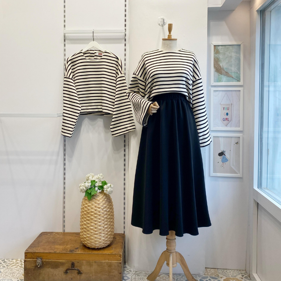 Siyah Beli Lastikli Kloş Model Scuba Etek