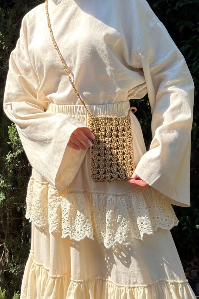 Kum  Nola El Yapımı Mini Çanta