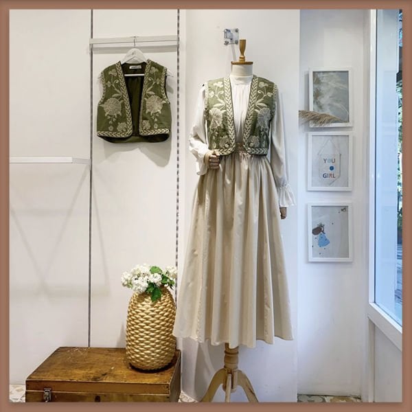 KREM BELİ LASTİKLİ POPLİN ETEK