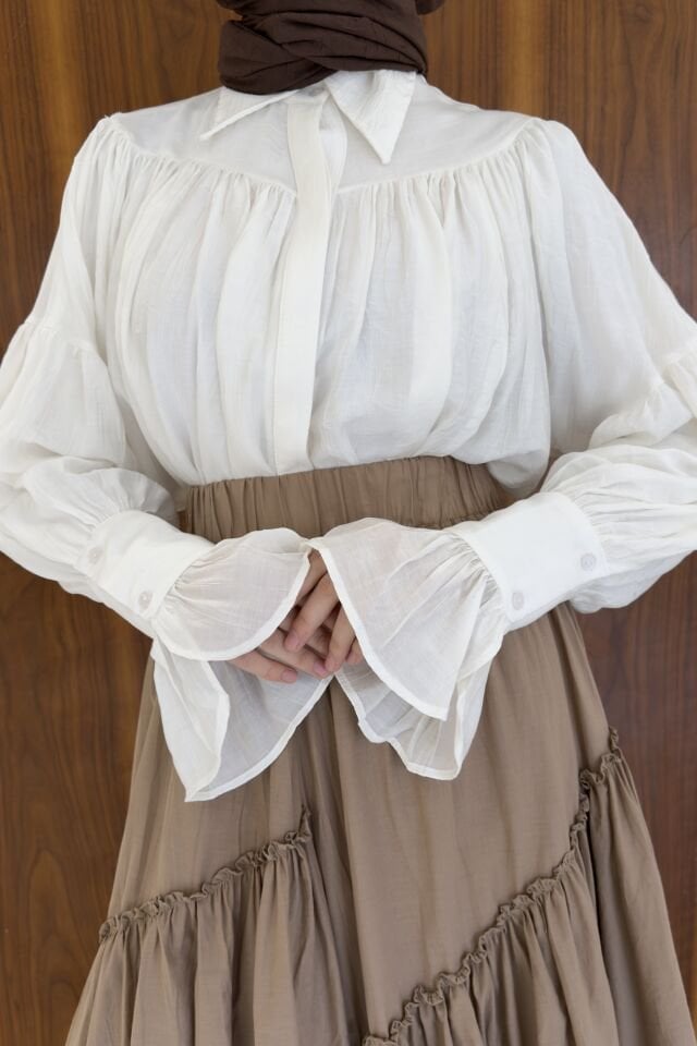 Beyaz Robalı Alisia Gömlek