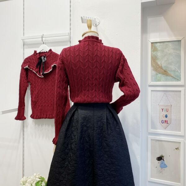 Bordo Kurdele Detaylı Kazak