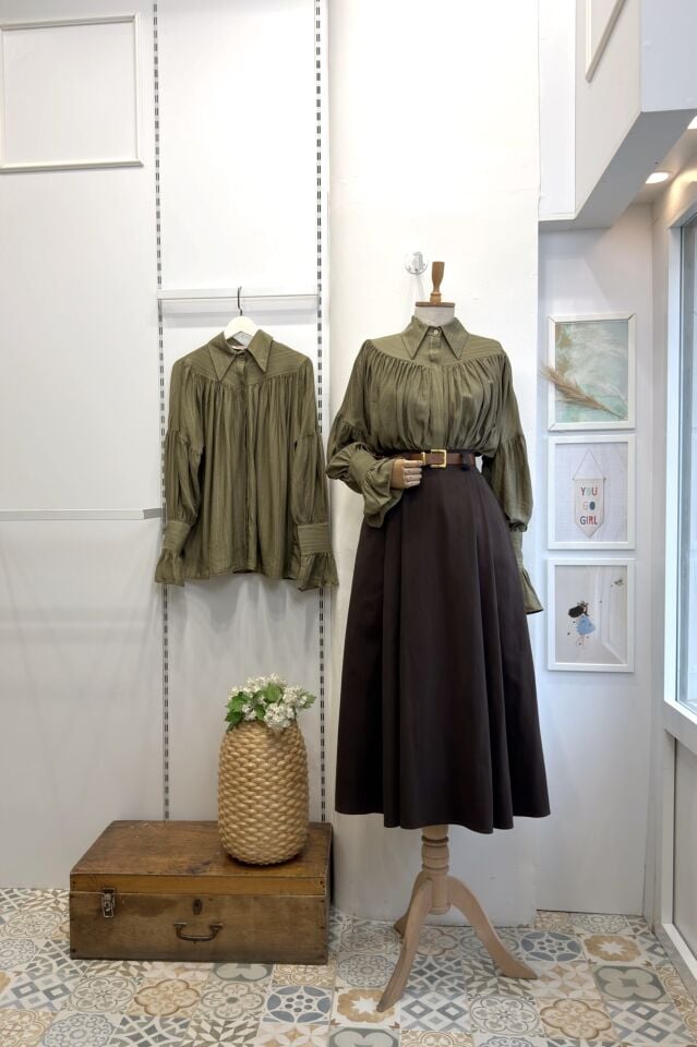 Haki Yeşili Robalı Alisia Gömlek