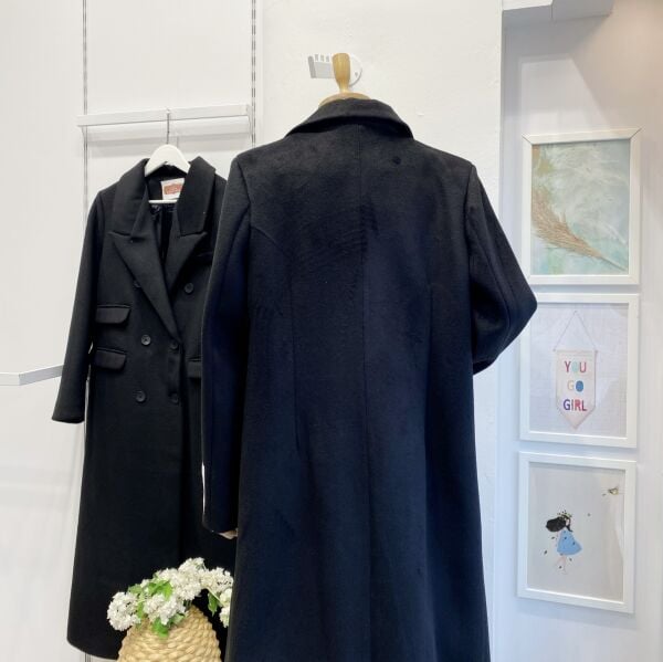 Siyah Allegra Kaşe Kaban