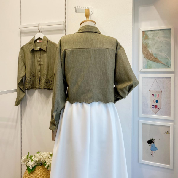 Yeşil Ucu Fistolu Gömlek