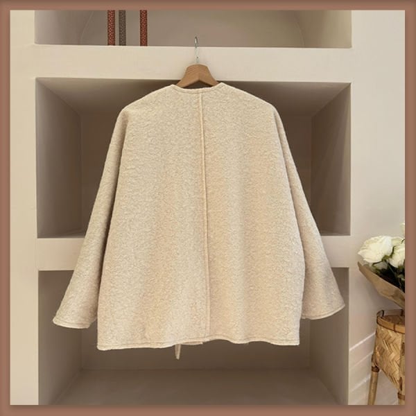 Krem Bağcıklı Sandel Ceket