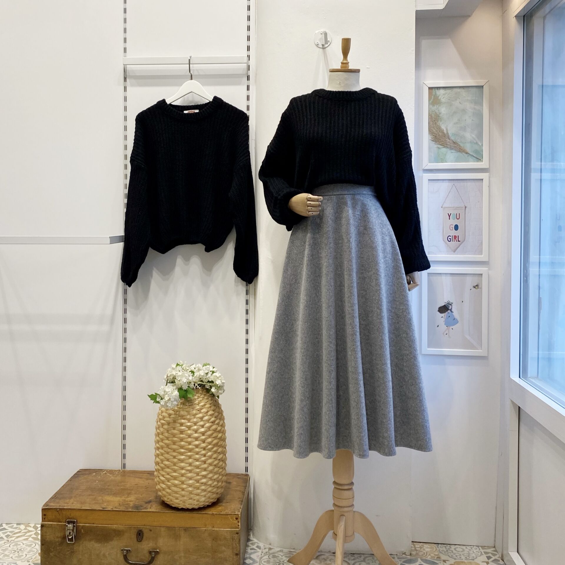 Gri Nayla Kaşe Etek