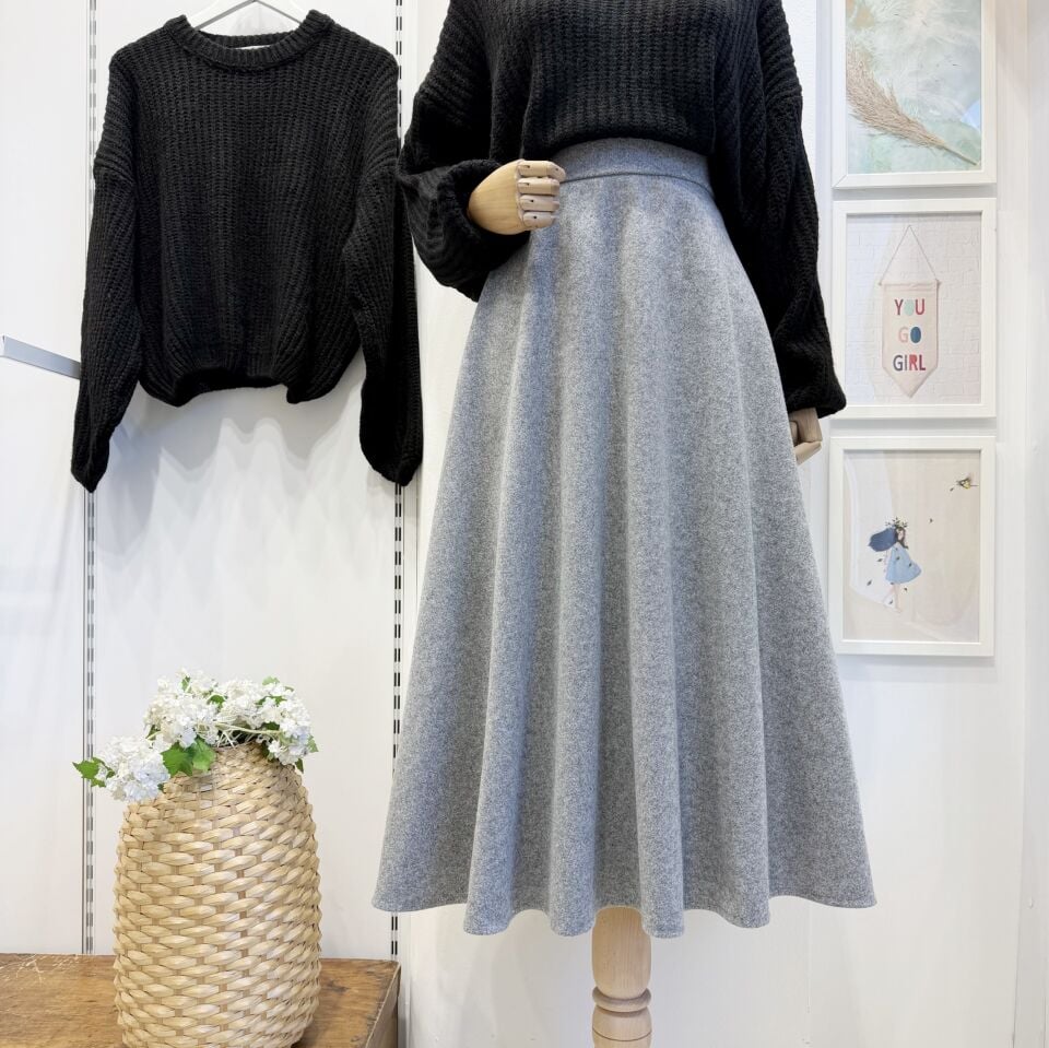 Gri Nayla Kaşe Etek