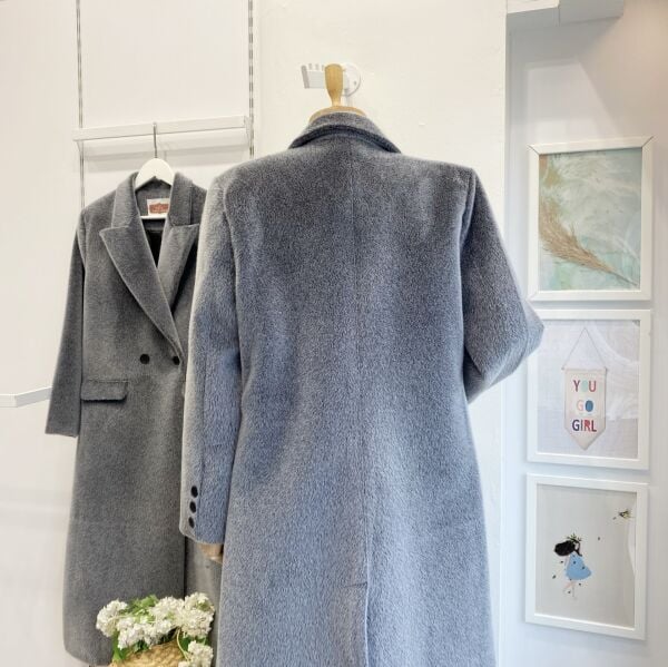 Gri Angora Kumaş Kaban