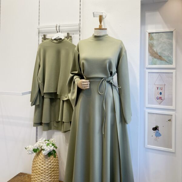 Çağla Yeşili Anvelop Eklemeli Scuba Takım