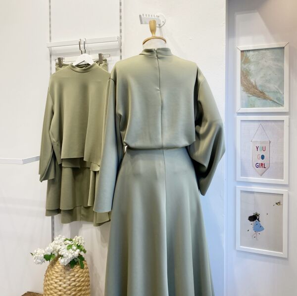 Çağla Yeşili Anvelop Eklemeli Scuba Takım