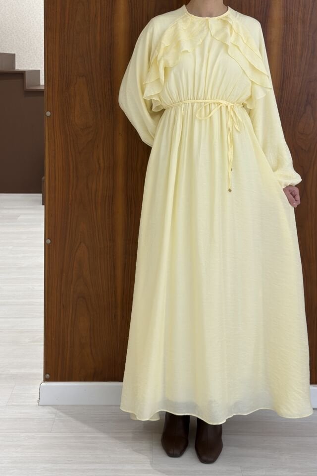Butteryellow Arvella Şifon Volanlı Elbise
