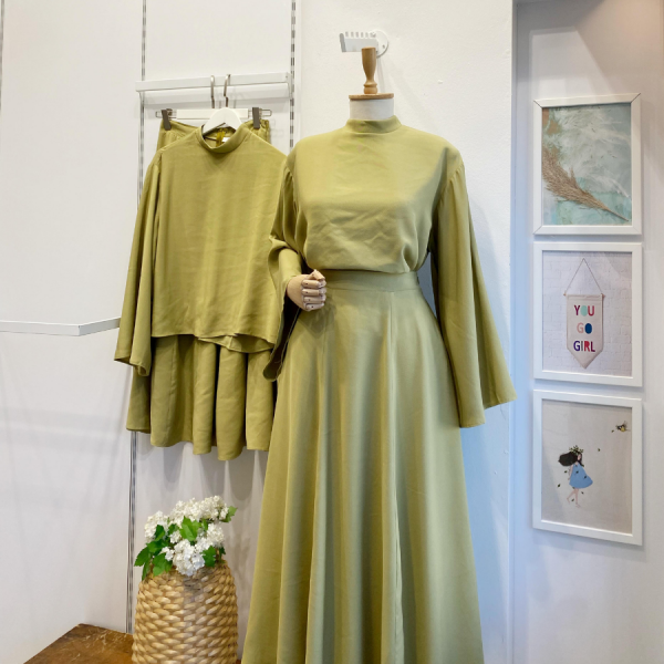 Yağ Yeşili Taste Keten Takım