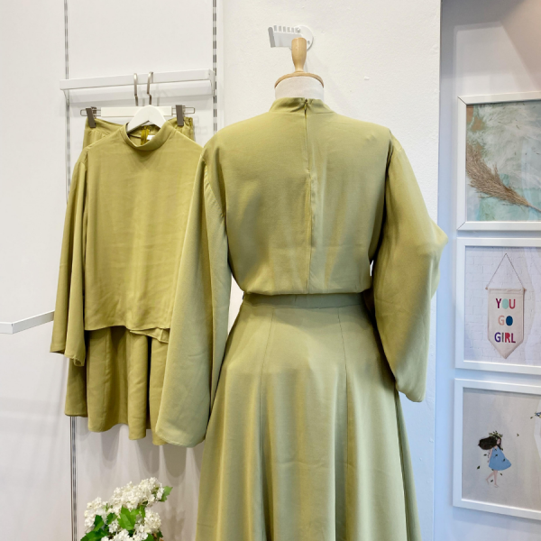 Yağ Yeşili Taste Keten Takım