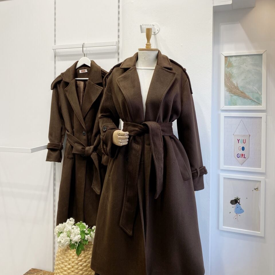 Kahverengi Nuance Tay Tüyü Kaban