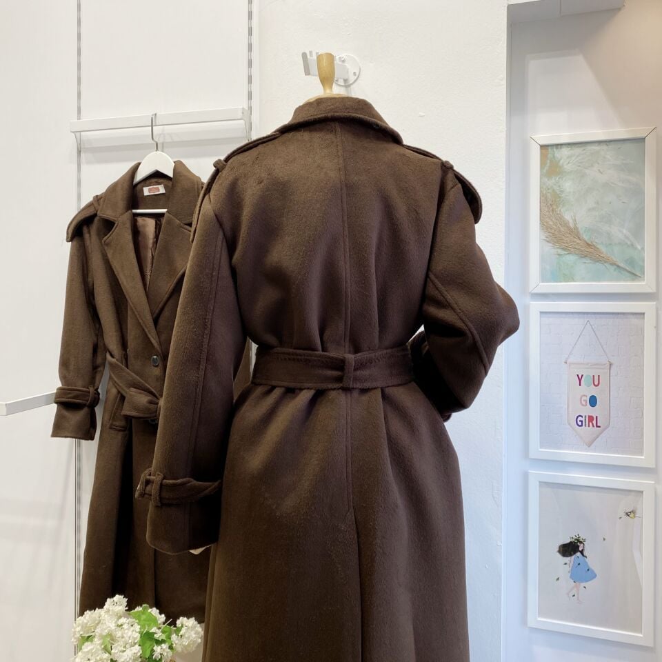 Kahverengi Nuance Tay Tüyü Kaban