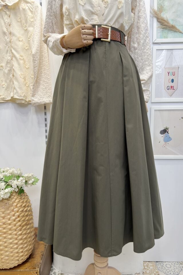 Haki Yeşili Almira Etek