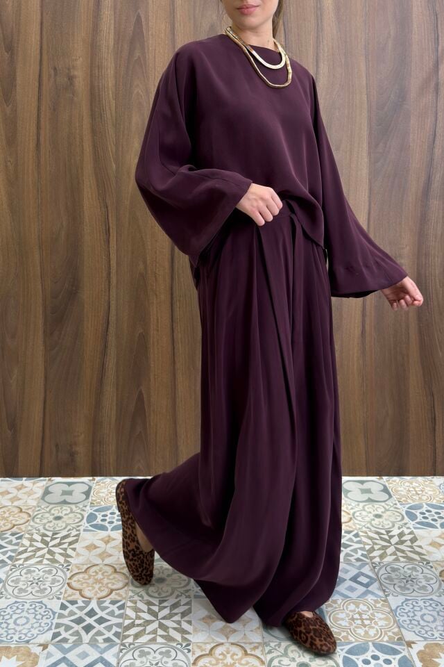 Bordo Calia Modal Pantolon Takım