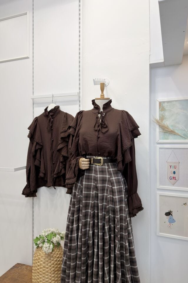 Airobin Kumaş Kahverengi Lunella Gömlek