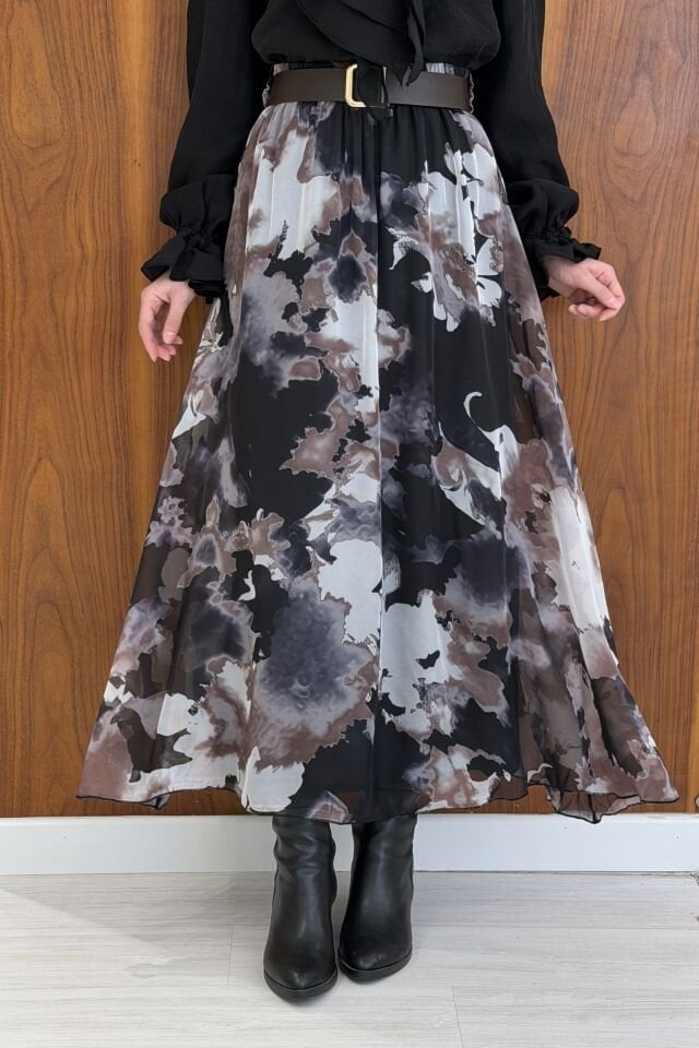 Siyah Volanlı Gömlek Detaylı Mira Takım