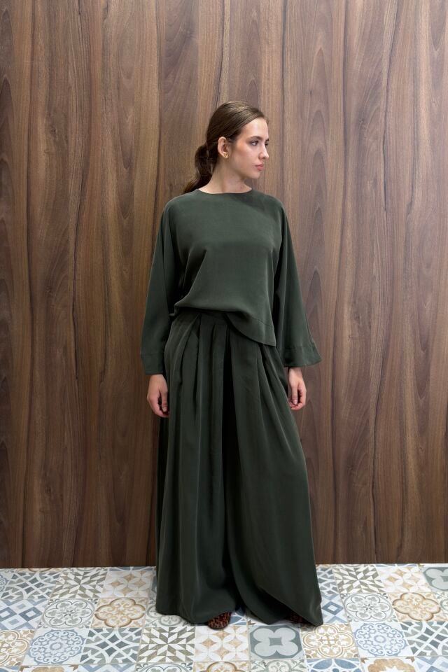 Yeşil Calia Modal Pantolon Takım