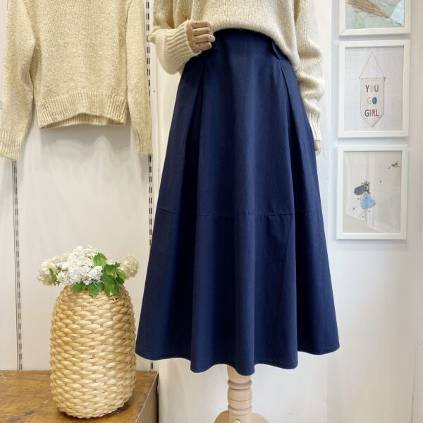 Lacivert Clemence Poplin Etek