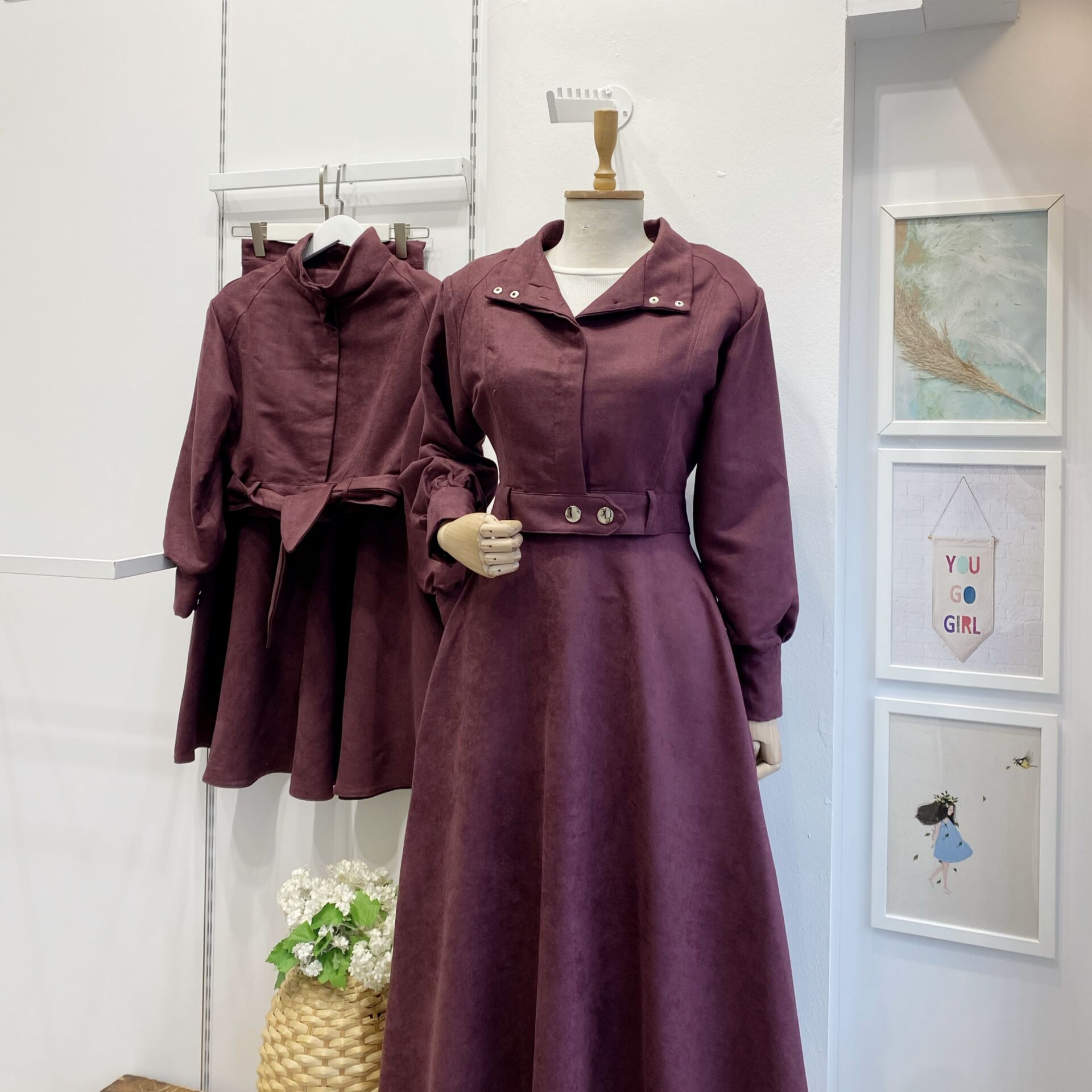 Mürdüm Nubuk Kumaş Marigold Takım