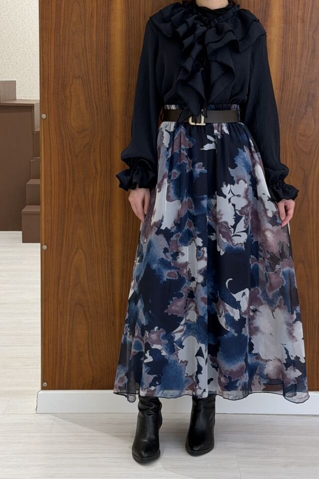 Lacivert Volanlı Gömlek Detaylı Mira Takım