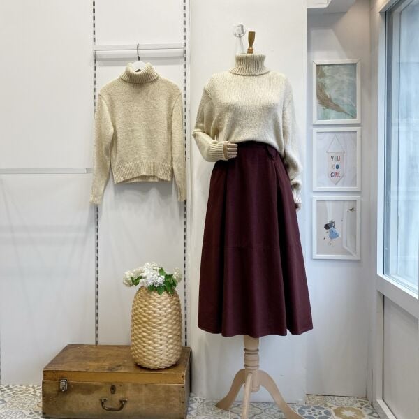 Bordo Clemence Poplin Etek