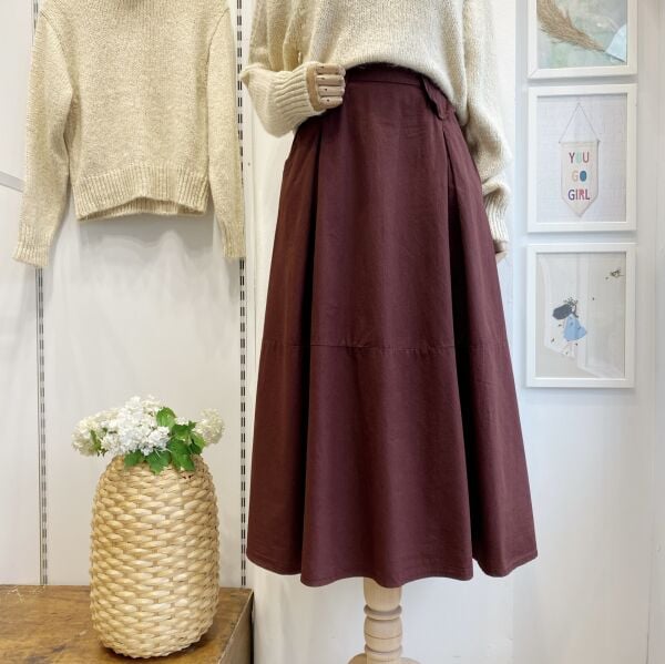 Bordo Clemence Poplin Etek