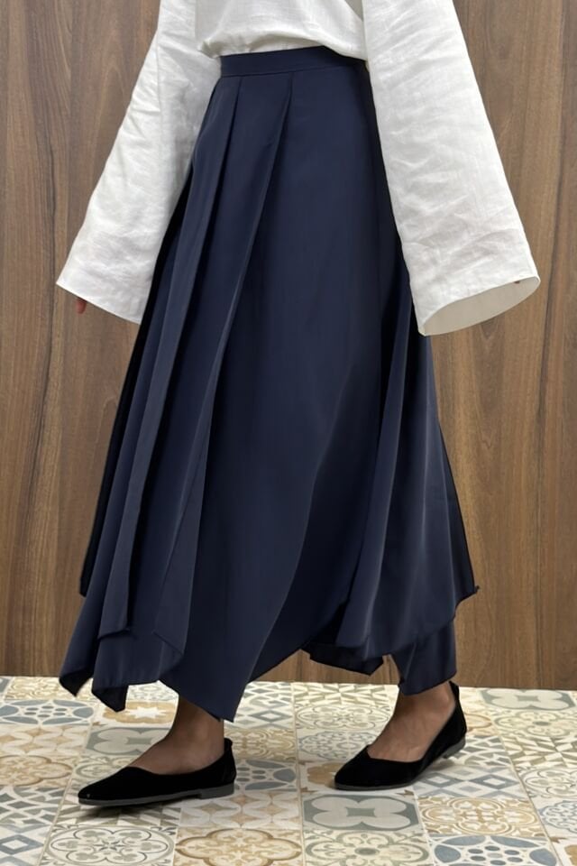 Lacivert Parçalı Vesperia Etek