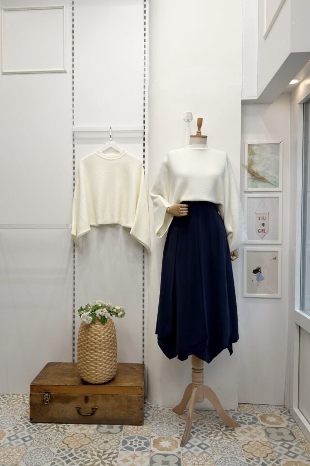 Lacivert Parçalı Vesperia Etek