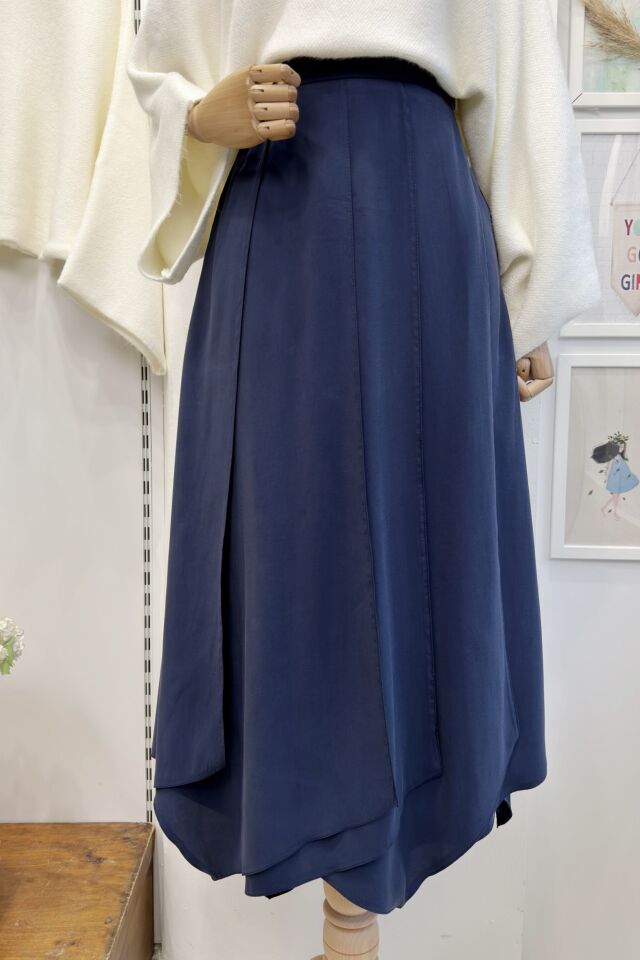 Lacivert Parçalı Vesperia Etek