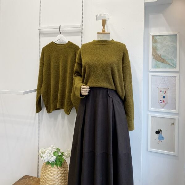 Koyu Yeşil Soline Kazak