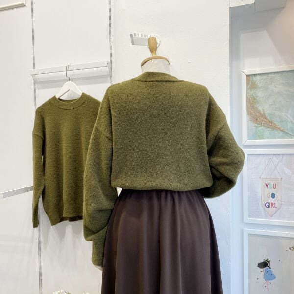 Koyu Yeşil Soline Kazak