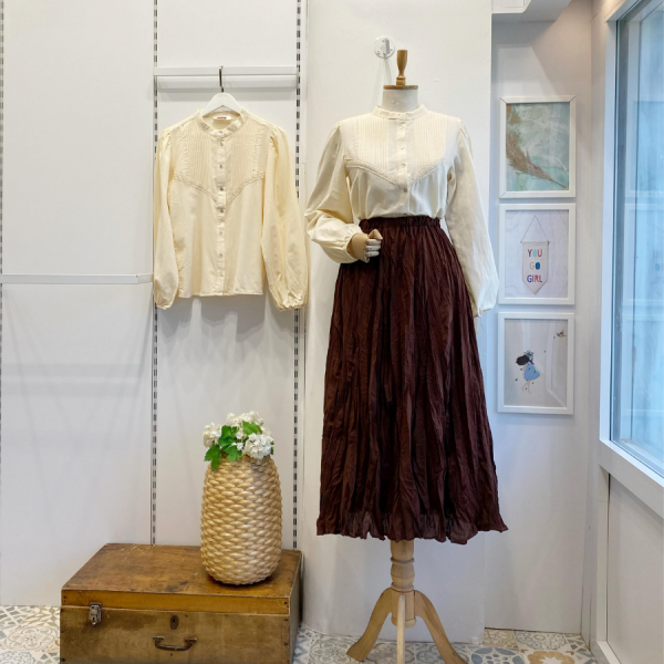 Beli Lastikli Acı Kahve Vual Keten Etek