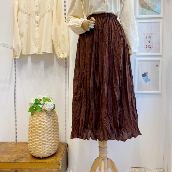 Beli Lastikli Acı Kahve Vual Keten Etek