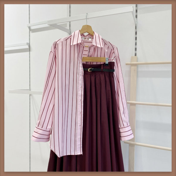 Pembe Çizgili Poplin Gömlek