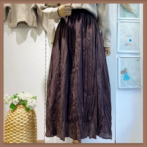 Beli lastikli acı kahve vual keten etek