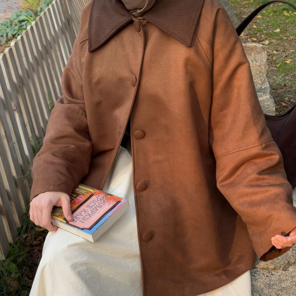 Faya Girls x Kahverengi Kuşaklı Süet Ceket