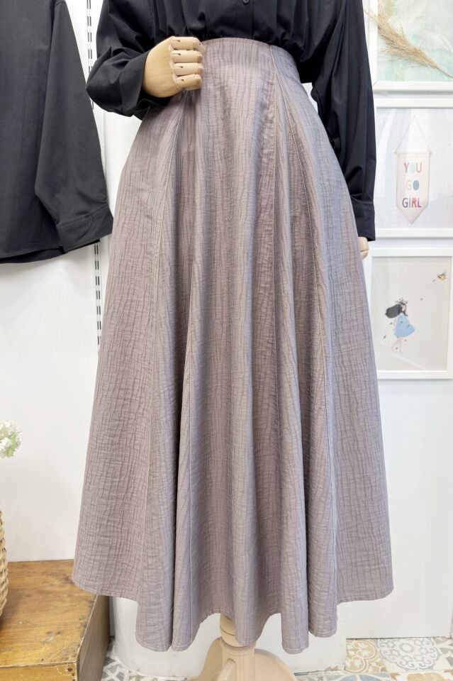 Vizon Yağmur Desenli Viskon Etek