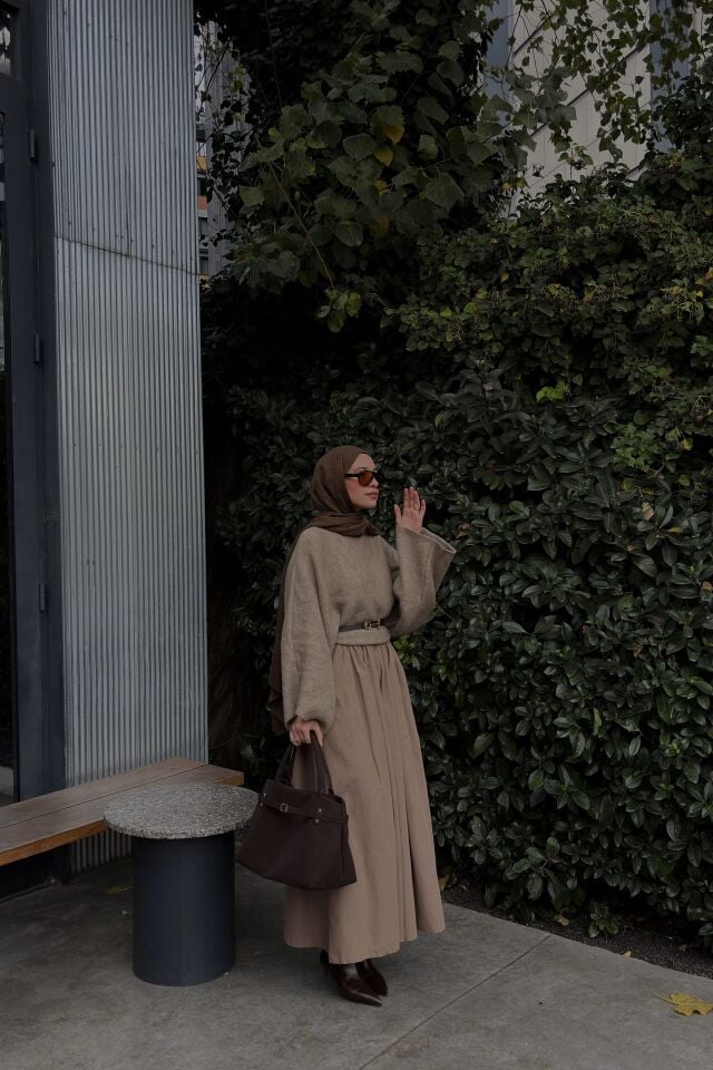 Faya Girls x Vizon Kemerli Sık Pileli Etek