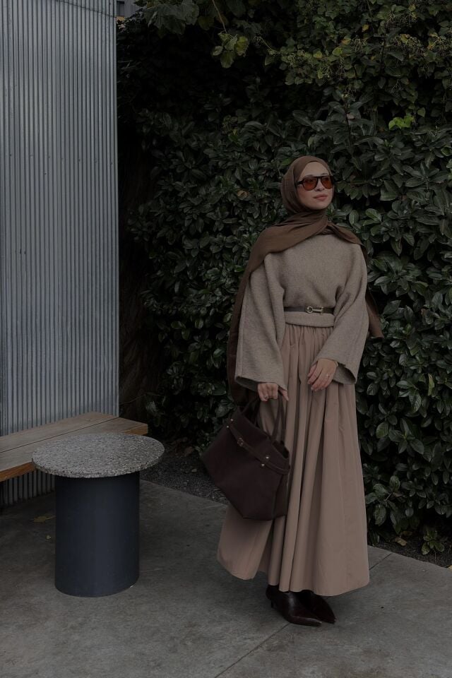 Faya Girls x Vizon Kemerli Sık Pileli Etek