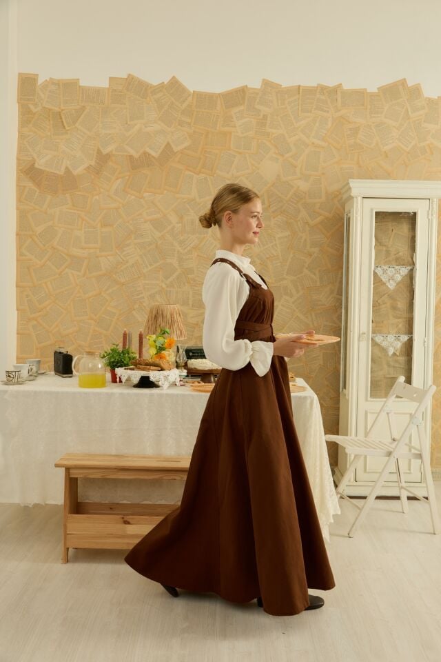 Acı Kahve Gabardin Kumaş Özel Tasarım Jile X The Taste Of Things (ÖN SİPARİŞ)