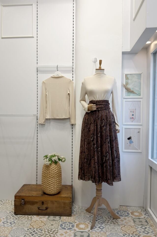 Kahverengi Bel Detaylı Tabitha Etek