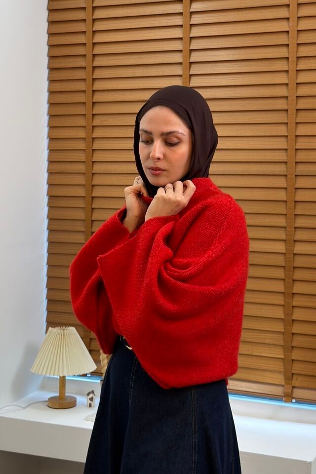 Kırmızı Oversize Rosella Kazak