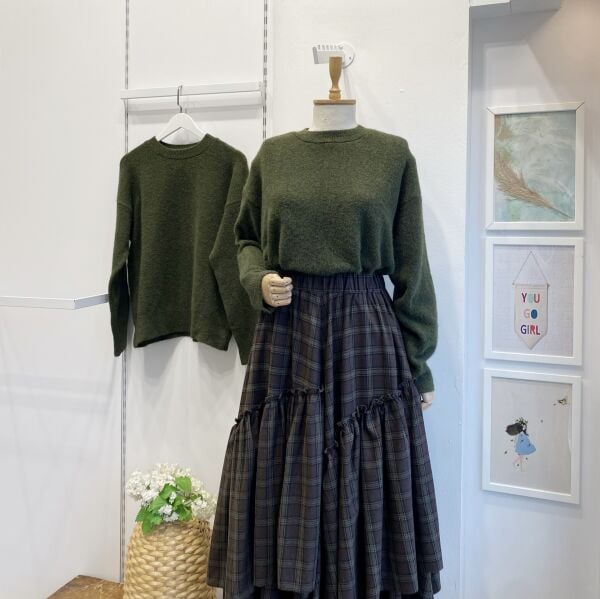 Haki Yeşili Soline Kazak