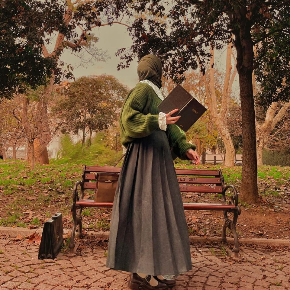 Faya Girls x Acı Kahve Çift Kemerli Yün Efekt Etek