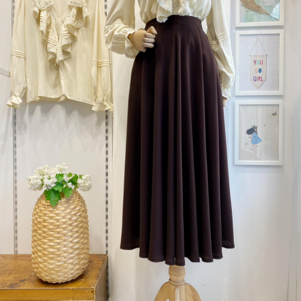 Acı Kahve İki Pileli Seren Etek