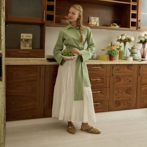 Beyaz Crush Vual Keten Etek X The Taste Of Things