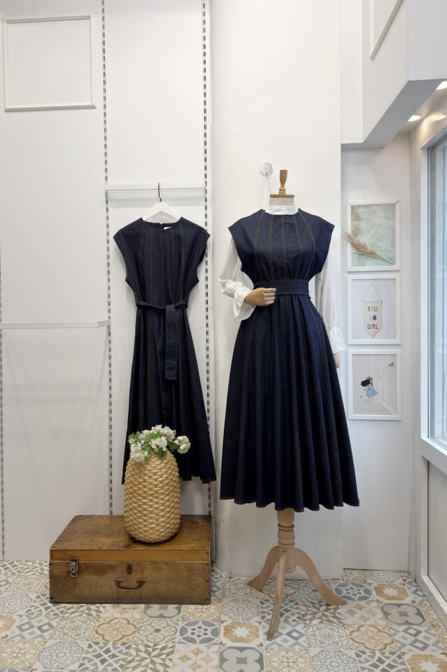 Lacivert Dikiş Detaylı Penny Kot Jile